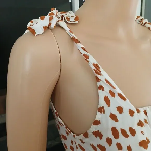 Women's Small Romper Jumper One Piece Summer Shorts String Straps Animal Print - Picture 5 of 16